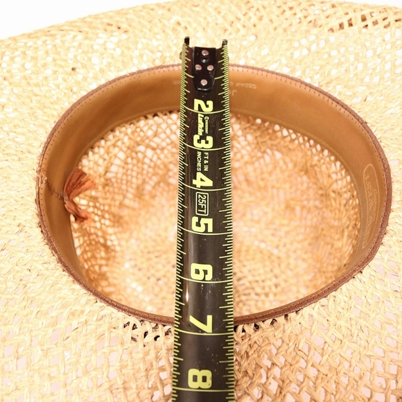 Vintage Bailey U Rollit Cowboy Hat Straw Western Rodeo With Feather accent - Picture 5 of 5